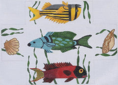 Kate Dickerson Needlepoint Collections Tropical Fish Brick Needlepoint Canvas