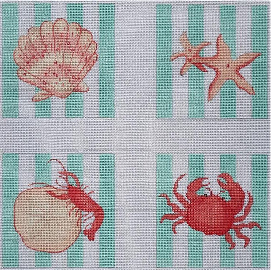 Kate Dickerson Needlepoint Collections Shells & Crustaceans 04 Needlepoint Canvas