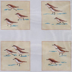 Kate Dickerson Needlepoint Collections Sandpipers on Beach Coasters Needlepoint Canvas