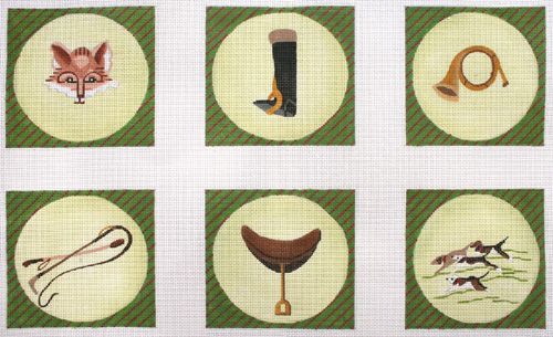 Kate Dickerson Needlepoint Collections Hunt Themes Coasters Needlepoint Canvas