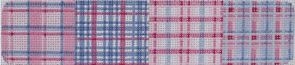Kate Dickerson Needlepoint Collections Cuff Madras Patchwork Pinks & Periwinkles Needlepoint Canvas