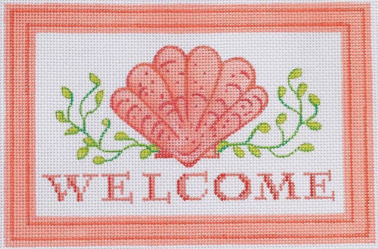 Kate Dickerson Needlepoint Collections Welcome Scallop Needlepoint Canvas