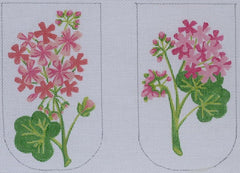 Kate Dickerson Needlepoint Collections Pink Geraniums Eyeglass Case Needlepoint Canvas