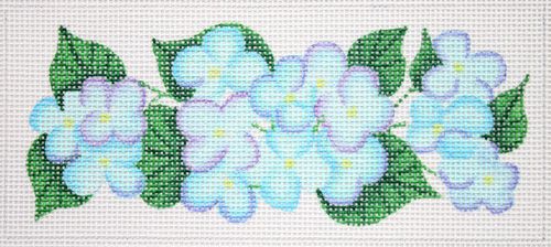 Kate Dickerson Needlepoint Collections Hydrangeas Insert - Blues, Purples & Greens Needlepoint Canvas