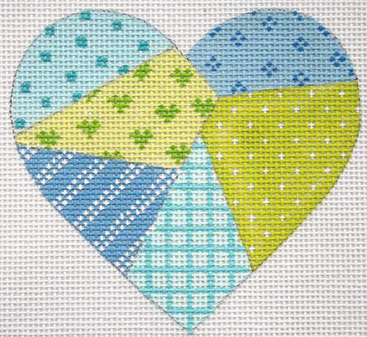 Kate Dickerson Needlepoint Collections Patchwork Mini Heart Needlepoint Canvas