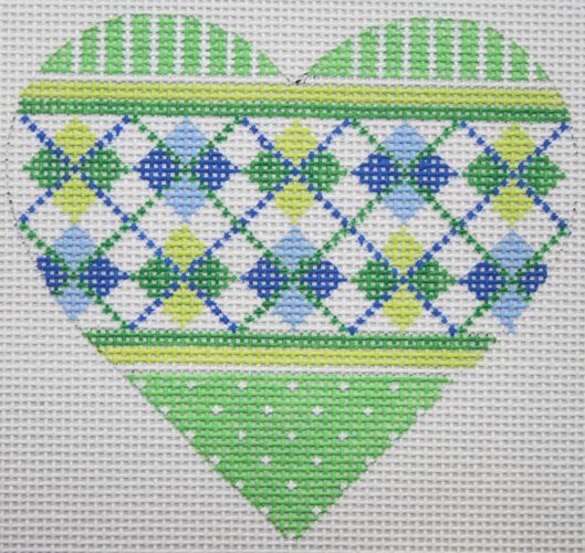 Kate Dickerson Needlepoint Collections Argyle Mini Heart Needlepoint Canvas