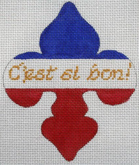 Kate Dickerson Needlepoint Collections Parisian C'Est Si Bon Fleur-de-Lys Needlepoint Canvas