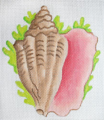 Kate Dickerson Needlepoint Collections Conch Shell Tropical Mini Needlepoint Canvas