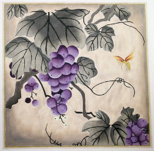 Barbara Russell Ripening Grapes Needlepoint Canvas