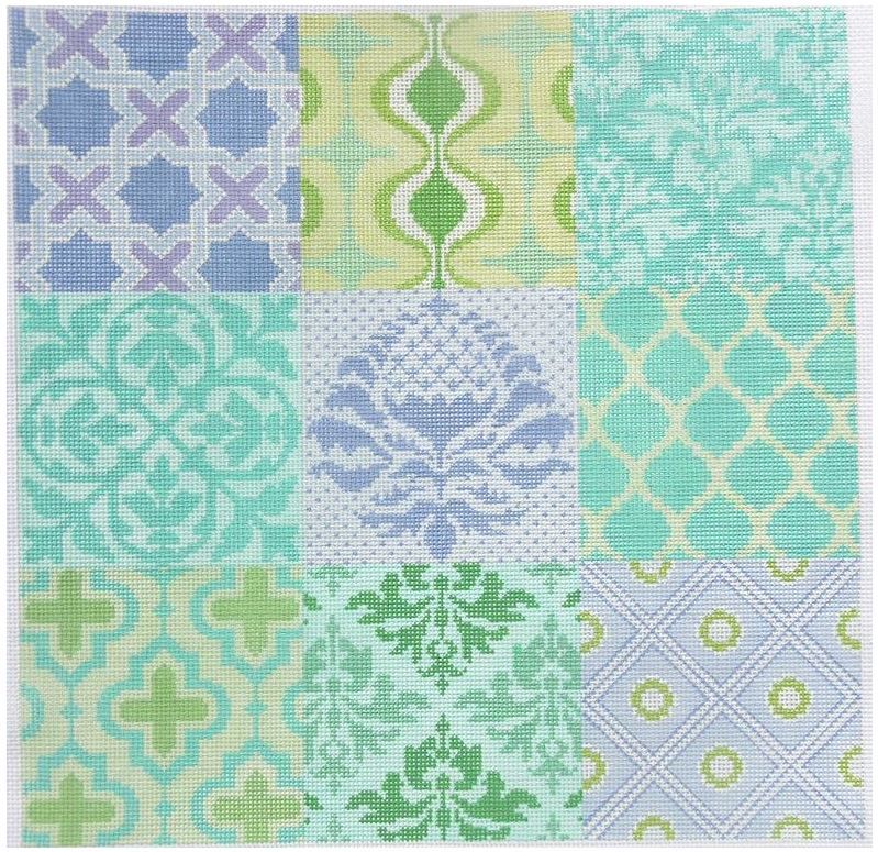 Kate Dickerson Needlepoint Collections Damask Wallpaper Patchwork Needlepoint Canvas