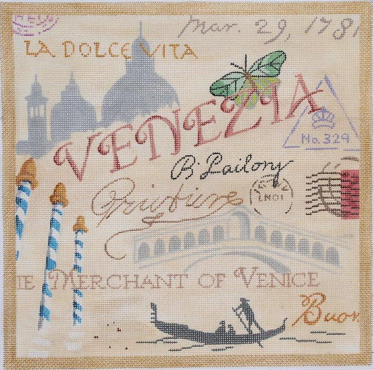 Kate Dickerson Needlepoint Collections Venice Collage Needlepoint Canvas