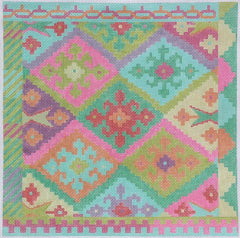 Kate Dickerson Needlepoint Collections Kilim Square with Diamonds Needlepoint Canvas