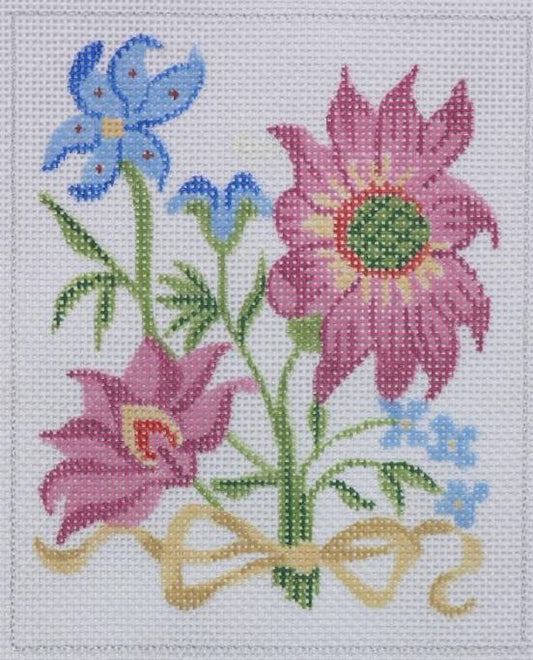 Kate Dickerson Needlepoint Collections Jacobean Flowers Insert Needlepoint Canvas