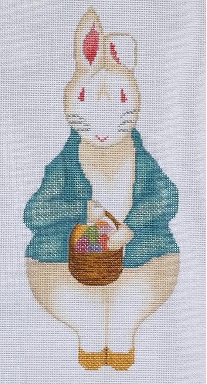 Kate Dickerson Needlepoint Collections Mr. Bunny with Egg Basket Needlepoint Canvas