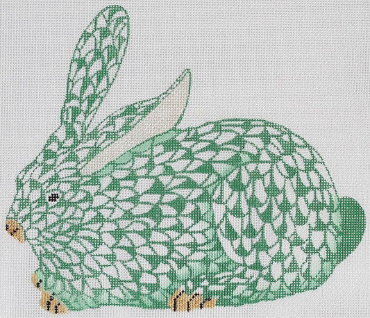 Fishnet Crouching Bunny - Grn