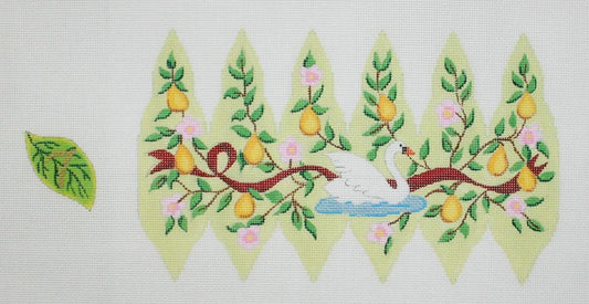 Kate Dickerson Needlepoint Collections 12 Days Pear #7 Needlepoint Canvas