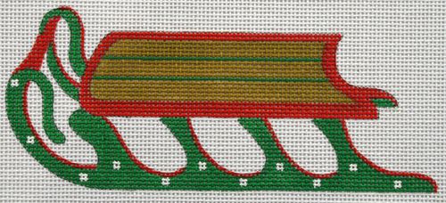 Kate Dickerson Needlepoint Collections Victorian Sled Ornament Needlepoint Canvas