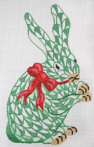 Kate Dickerson Needlepoint Collections Herend-Style Standing Bunny Needlepoint Canvas