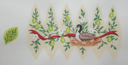 Kate Dickerson Needlepoint Collections 12 Days Pear #6 Needlepoint Canvas