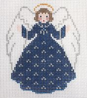 Painted Pony Designs Angel in Dark Blue Needlepoint Canvas
