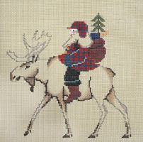 Painted Pony Designs Moose Santa 177 Needlepoint Canvas