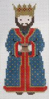 Painted Pony Designs Petei Nativity Wiseman in Blue and Red Needlepoint Canvas