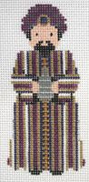 Painted Pony Designs Petei Nativity Wiseman in Purple and Gold Needlepoint Canvas