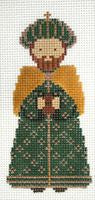 Painted Pony Designs Wiseman in Green/Gold Needlepoint Canvas