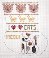 Painted Pony Designs Petei I Love Cats Mini Sock Needlepoint Canvas