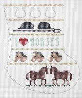 Painted Pony Designs Petei I Love Horses Mini Sock Needlepoint Canvas