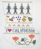 Painted Pony Designs Petei California Mini Sock Needlepoint Canvas