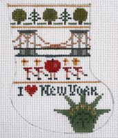 Painted Pony Designs Petei New York Mini Sock Needlepoint Canvas