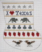 Painted Pony Designs Petei Texas Mini Sock Needlepoint Canvas
