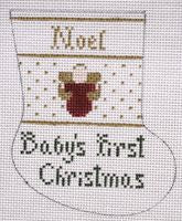 Painted Pony Designs Petei Baby's st Christmas Mini Sock  Needlepoint Canvas
