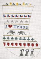 Painted Pony Designs Petei I Love TX Stocking Needlepoint Canvas