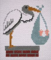 Painted Pony Designs Stork on Chimney Top Needlepoint Canvas