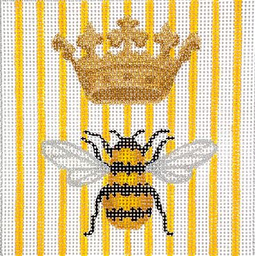 Kate Dickerson Needlepoint Collections Queen Bee Yellows Black and Golds Needlepoint Canvas