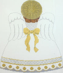 Susan Roberts Needlepoint Gold and Silver Angel Back Tree Top Needlepoint Canvas