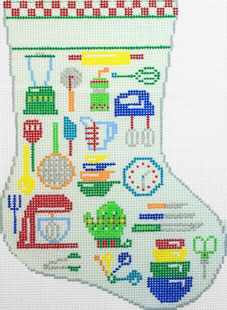 Susan Roberts EP Arts Kitchen Equipment Mini Stocking Needlepoint Canvas