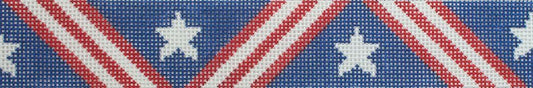 Susan Roberts Needlepoint Stars With Diagonal Stripes Belt Needlepoint Canvas