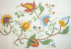 Susan Roberts Needlepoint Crewel Floral Brick Cover Needlepoint Canvas