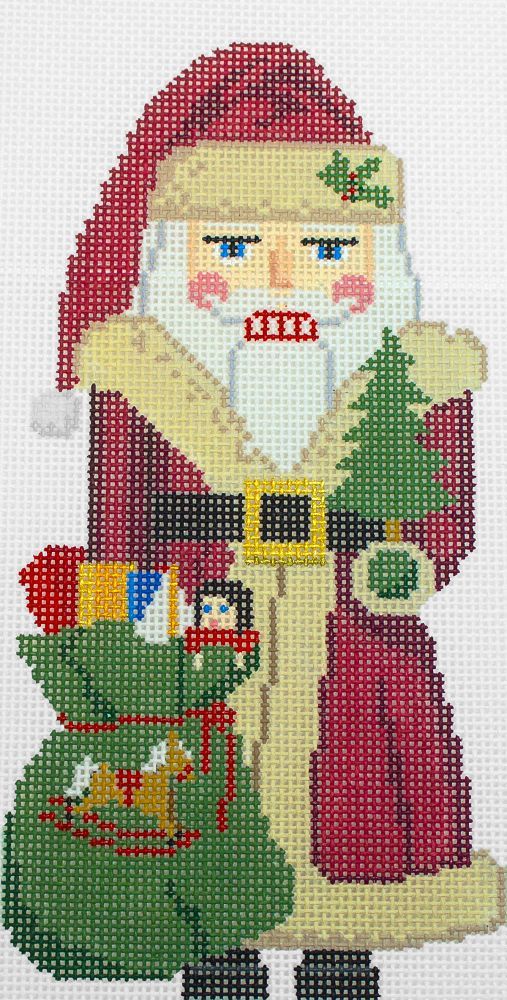 Susan Roberts Needlepoint Long Coat Santa Nutcracker Needlepoint Canvas