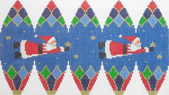 Susan Roberts Needlepoint Flying Santa 3D Hot Air Balloon Needlepoint Canvas