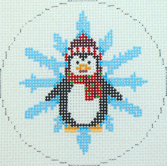 Susan Roberts Needlepoint Penguin Snowflake Ornament Needlepoint Canvas