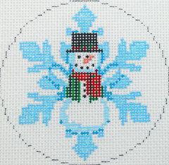 Susan Roberts Needlepoint Snowman Snowflake Ornament Needlepoint Canvas