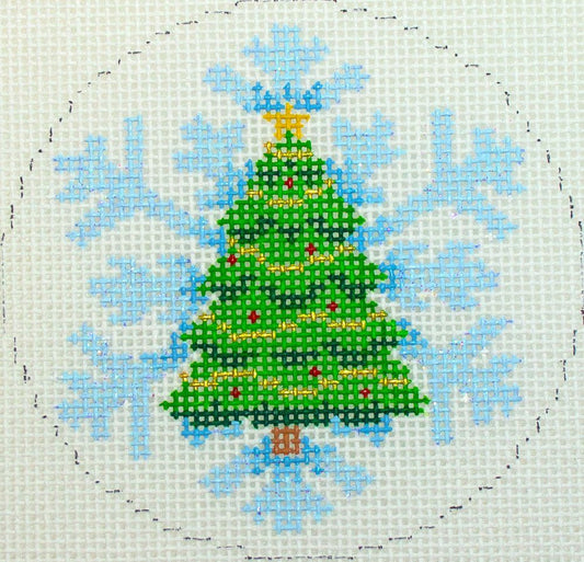 Susan Roberts Needlepoint Christmas Tree Snowflake Ornament Needlepoint Canvas