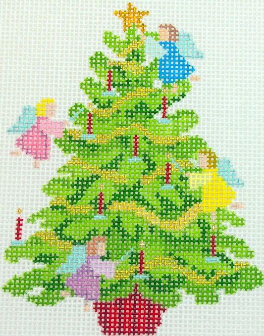 Susan Roberts Needlepoint Angel Tree Needlepoint Canvas