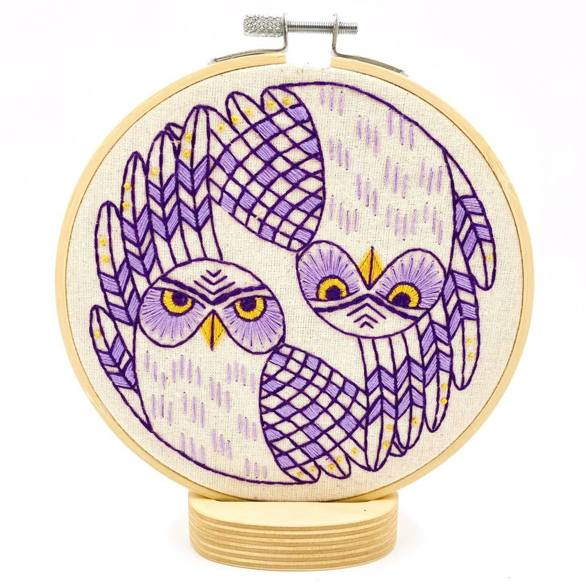 Hook Line and Tinker Embroidery Kits - Burrowing Owls Complete Embroidery Kit