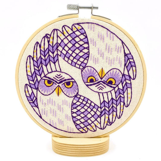 Hook Line and Tinker Embroidery Kits - Burrowing Owls Complete Embroidery Kit