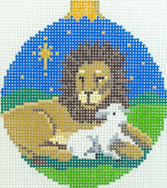 Susan Roberts Needlepoint Lion and Lamb Needlepoint Canvas